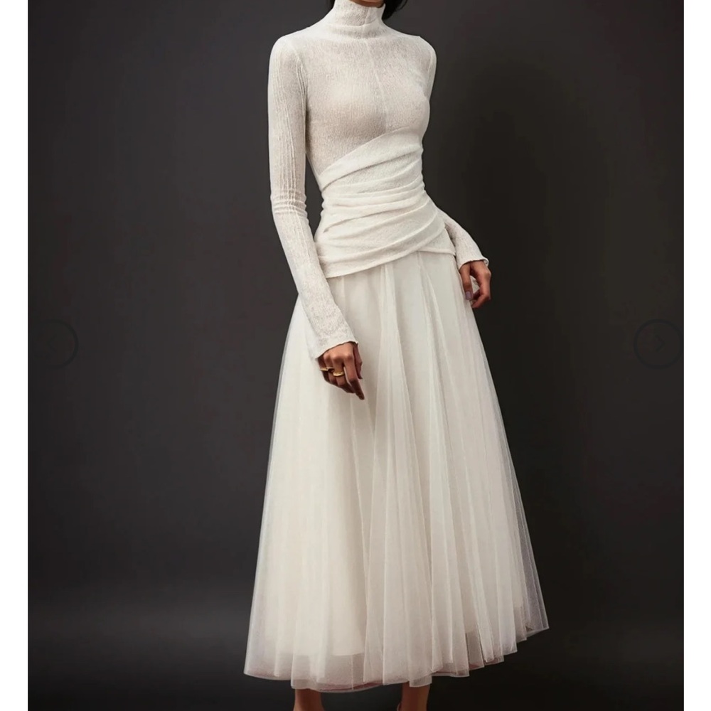 Chic Cream A-Line Tulle Dress